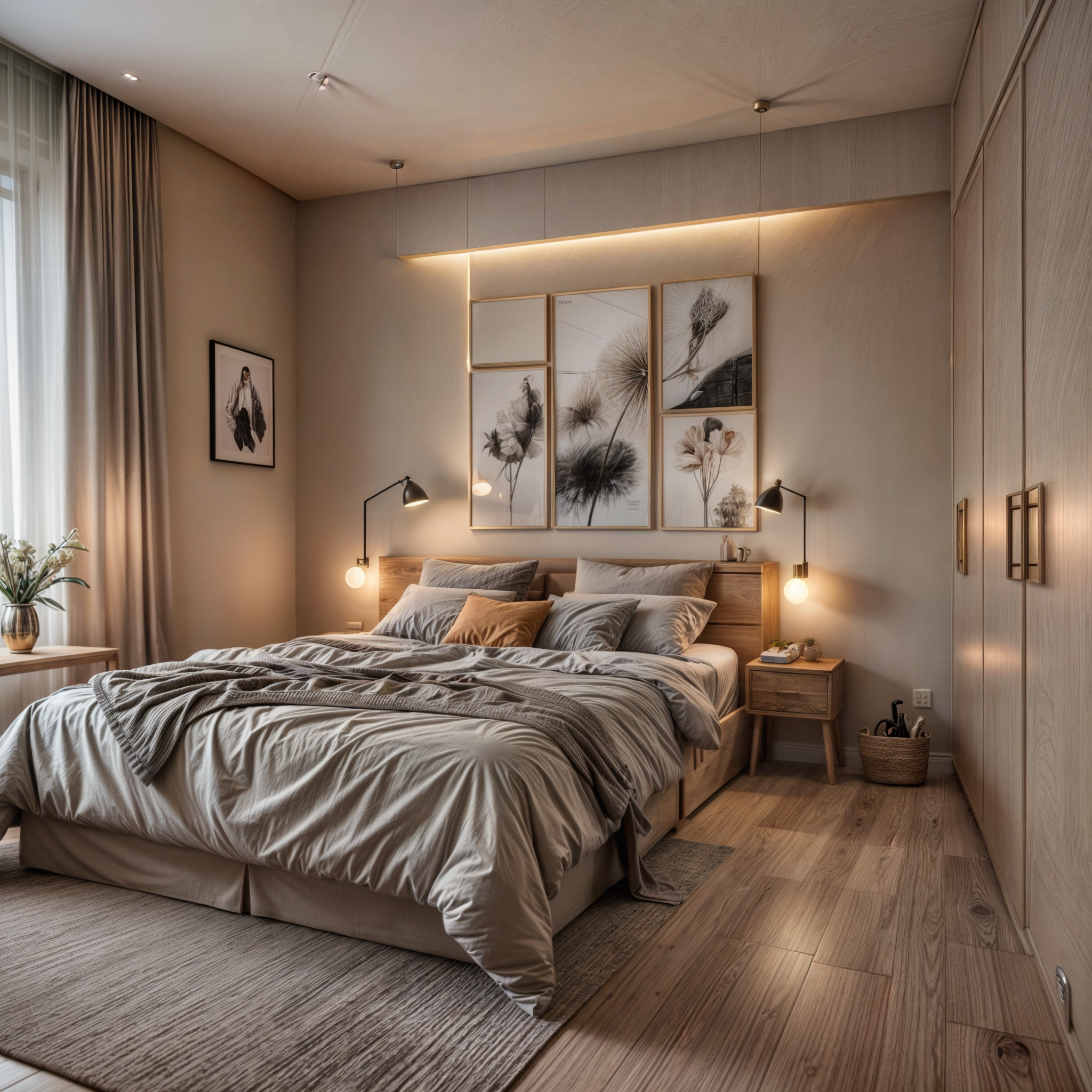 phòng ngủ nhà ngõ ô tô 7 chỗ phố Kim Đồng, hơn 8,9 tỷ